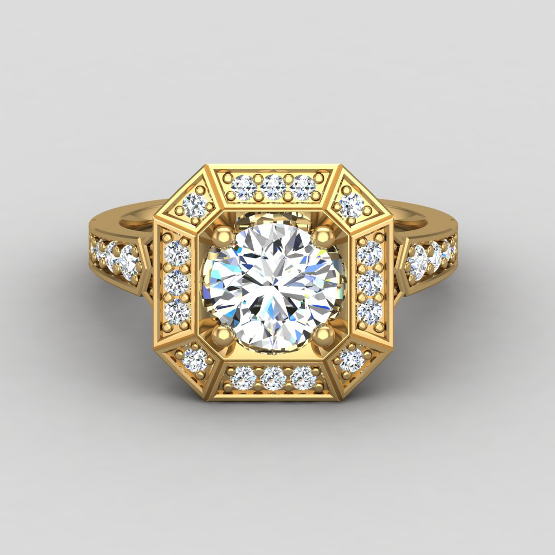 Alessandra Halo Engagement Ring